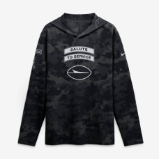 New York Jets Nike 2026 Salute to Service Sideline Lightweight Hooded Dri-FIT Long Sleeve Top - Black New York Jets Nike 2026 Salute to Service Sideline Lightweight Hooded Dri-FIT Long Sleeve Top - Black