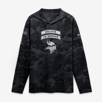 Minnesota Vikings Nike 2026 Salute to Service Sideline Lightweight Hooded Dri-FIT Long Sleeve Top - Black
