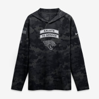 Jacksonville Jaguars Nike 2026 Salute to Service Sideline Lightweight Hooded Dri-FIT Long Sleeve Top - Black