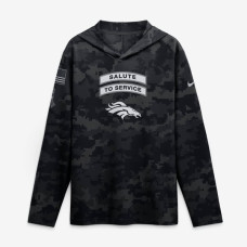 Denver Broncos Nike 2026 Salute to Service Sideline Lightweight Hooded Dri-FIT Long Sleeve Top - Black Denver Broncos Nike 2026 Salute to Service Sideline Lightweight Hooded Dri-FIT Long Sleeve Top - Black