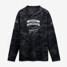Buffalo Bills Nike 2026 Salute to Service Sideline Lightweight Hooded Dri-FIT Long Sleeve Top - Black Buffalo Bills Nike 2026 Salute to Service Sideline Lightweight Hooded Dri-FIT Long Sleeve Top - Black