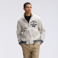 Pittsburgh Steelers Fanatics Oatmeal IconicFleece Full-Zip Jacket