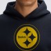 Pittsburgh Steelers Fanatics Black IconicFleece Flocked Hoodie