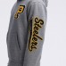Pittsburgh Steelers Fanatics Athletic Heather Gray IconicFleece Letterman Hoodie