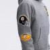 Pittsburgh Steelers Fanatics Athletic Heather Gray IconicFleece Letterman Hoodie