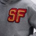 San Francisco 49ers Fanatics Athletic Heather Gray IconicFleece Letterman Hoodie
