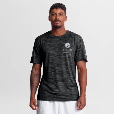 Футболка Pittsburgh Steelers Nike Black Sideline Double Covered Dri-FIT Velocity