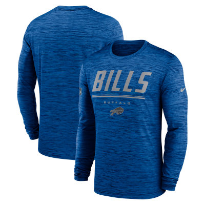 Футболка с длинным рукавом Buffalo Bills Nike Royal Sideline Offensive Transition Velocity Dri-FIT