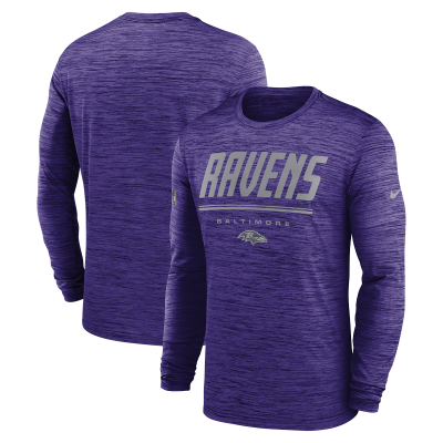 Футболка с длинным рукавом Baltimore Ravens Nike Purple Sideline Offensive Transition Velocity Dri-FIT