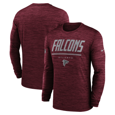Футболка с длинным рукавом Atlanta Falcons Nike Red Sideline Offensive Transition Velocity Dri-FIT