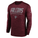 Футболка с длинным рукавом Atlanta Falcons Nike Red Sideline Offensive Transition Velocity Dri-FIT