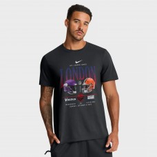 Minnesota Vikings vs. Cleveland Browns Nike Black International Games London 2025 T-Shirt