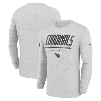 Футболка с длинным рукавом Arizona Cardinals Nike White Sideline Offensive Transition Velocity Dri-FIT
