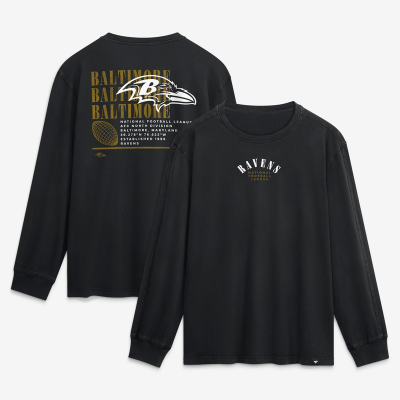 Baltimore Ravens Fanatics Black Relaxed Fullback Drive Long Sleeve Fashion Top