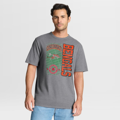 Футболка Cincinnati Bengals Fanatics Heather Gray Tribute Direct Handoff Tri-Blend