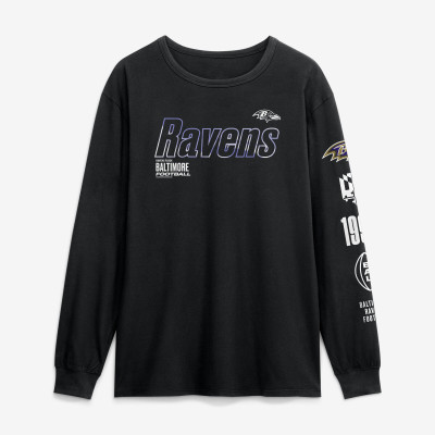 Футболка с длинным рукавом Baltimore Ravens Fanatics Black Checkdown Pass