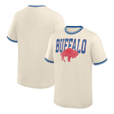 Buffalo Bills Fanatics Cream Time Honored Tradition Ringer Fashion Top