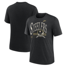 Футболка Pittsburgh Steelers Nike Heather Black Rewind Tri-Blend Футболка Pittsburgh Steelers Nike Heather Black Rewind Tri-Blend
