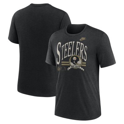 Футболка Pittsburgh Steelers Nike Heather Black Rewind Tri-Blend