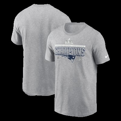 New England Patriots Nike Heather Gray 2025 AFC Champions Locker Room Trophy Collection Tall T-Shirt