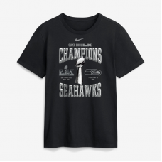 Футболка Seattle Seahawks Nike Black Super Bowl LX Champions Locker Room Trophy Collection Replica 