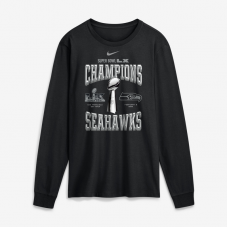 Футболка с длинным рукавом Seattle Seahawks Nike Black Super Bowl LX Champions Locker Room Trophy Collection