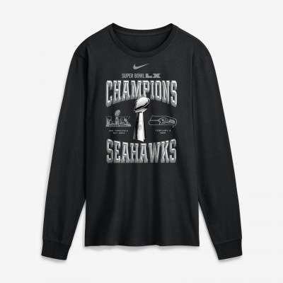 Seattle Seahawks Nike Black Super Bowl LX Champions Locker Room Trophy Collection Long Sleeve T-Shirt