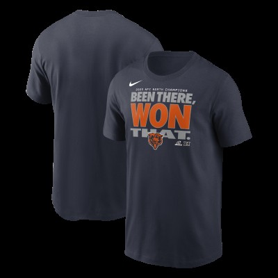 Chicago Bears Nike Navy 2025 NFC North Division Champions Locker Room Trophy Collection T-Shirt