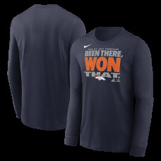 Denver Broncos Nike Navy 2025 AFC West Division Champions Locker Room Trophy Collection Long Sleeve T-Shirt