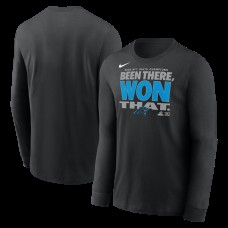 Carolina Panthers Nike Black 2025 NFC South Division Champions Locker Room Trophy Collection Long Sleeve T-Shirt