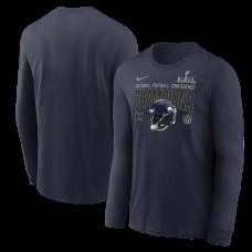 Seattle Seahawks Nike College Navy 2025 NFC Champions Glory Shield Long Sleeve T-Shirt Seattle Seahawks Nike College Navy 2025 NFC Champions Glory Shield Long Sleeve T-Shirt