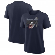 Женская New England Patriots Nike Navy 2025 AFC Champions Helmet T-Shirt Женская New England Patriots Nike Navy 2025 AFC Champions Helmet T-Shirt