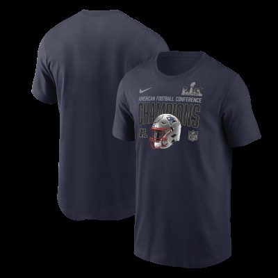 New England Patriots Nike Navy 2025 AFC Champions Glory Shield T-Shirt