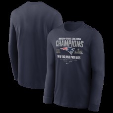 New England Patriots Nike Navy 2025 AFC Champions Team Nation Long Sleeve T-Shirt