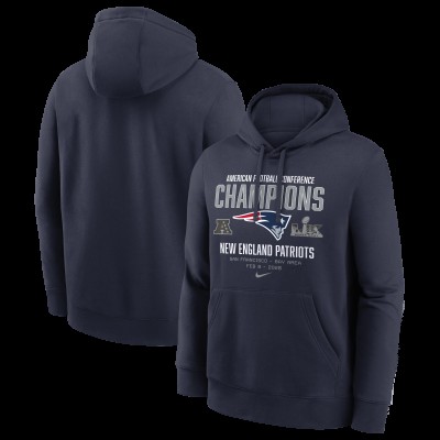 New England Patriots Nike Navy 2025 AFC Champions Team Nation Hoodie