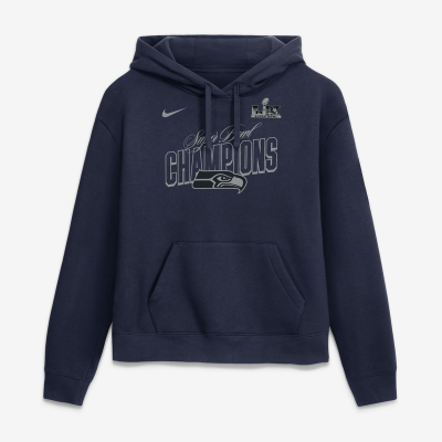  Женская футболка Seattle Seahawks Nike College Navy Super Bowl LX Champions Epic Showdown Hoodie