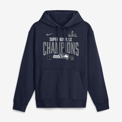 Толстовка Seattle Seahawks Nike College Navy Super Bowl LX Champions Going Yard Fleece