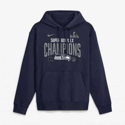 Seattle Seahawks Nike College Navy Super Bowl LX Champions Going Yard Fleece Hoodie
