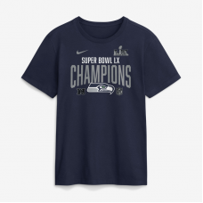 Футболка Seattle Seahawks Nike College Navy Super Bowl LX Champions Going Yard 
