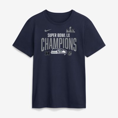 Футболка Seattle Seahawks Nike College Navy Super Bowl LX Champions Going Yard 