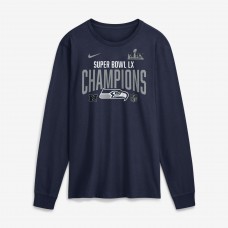 Seattle Seahawks Nike College Navy Super Bowl LX Champions Going Yard Long Sleeve T-Shirt