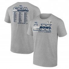 Seattle Seahawks Fanatics Heather Gray Super Bowl LX Roster T-Shirt Seattle Seahawks Fanatics Heather Gray Super Bowl LX Roster T-Shirt
