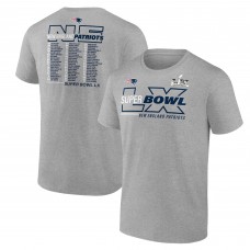 New England Patriots Fanatics Heather Gray Super Bowl LX Roster T-Shirt New England Patriots Fanatics Heather Gray Super Bowl LX Roster T-Shirt