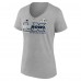 Женская New England Patriots Fanatics Heather Gray Super Bowl LX Roster V-Neck T-Shirt