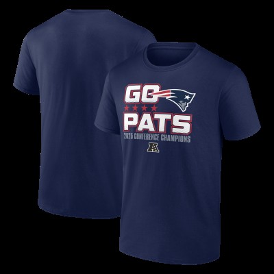 New England Patriots Fanatics Navy 2025 AFC Champions Hometown T-Shirt