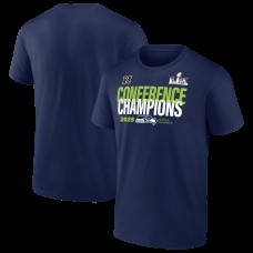 Seattle Seahawks Fanatics College Navy 2025 NFC Champions Right Side Draw T-Shirt Seattle Seahawks Fanatics College Navy 2025 NFC Champions Right Side Draw T-Shirt