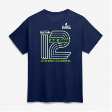 Футболка Seattle Seahawks Fanatics College Navy Super Bowl LX Champions Hometown On Top 