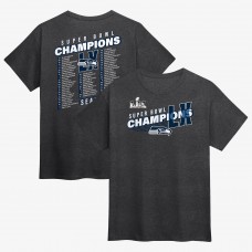Seattle Seahawks Fanatics Heather Charcoal Super Bowl LX Champions Best Teammates Roster T-Shirt