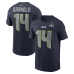 Футболка Seattle Seahawks Sam Darnold Nike College Navy Super Bowl LX Patch Name & Number 