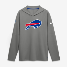 Buffalo Bills Nike Gray Tall Sideline Place Kicker Alternate Lightweight Hooded Long Sleeve Dri-FIT Top Buffalo Bills Nike Gray Tall Sideline Place Kicker Alternate Lightweight Hooded Long Sleeve Dri-FIT Top